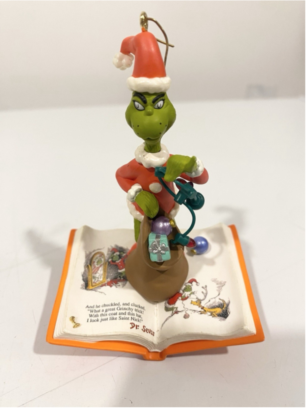 2001 Hallmark Dr Seuss The Grinch Christmas Ornament Storybook